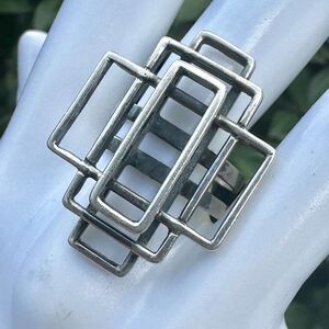 Vintage Modernist  sterling silver Aarikka Ring made by Kaija Aarikka, 1960s Mad